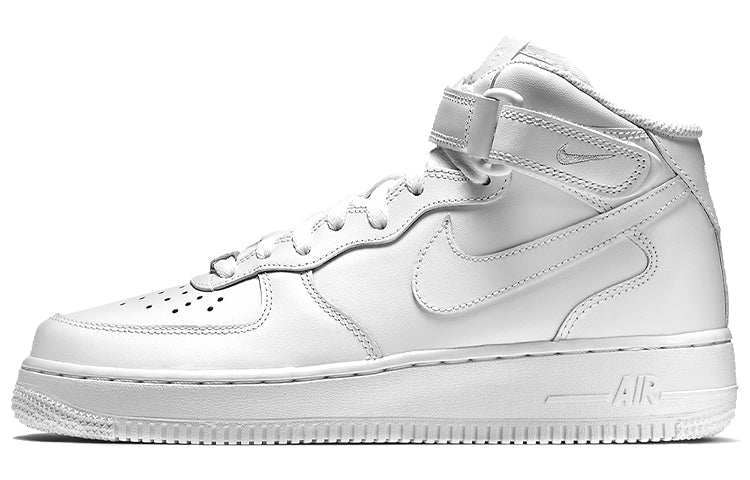 Nike Air Force 1 Mid Triple White Premium Street Sneakers