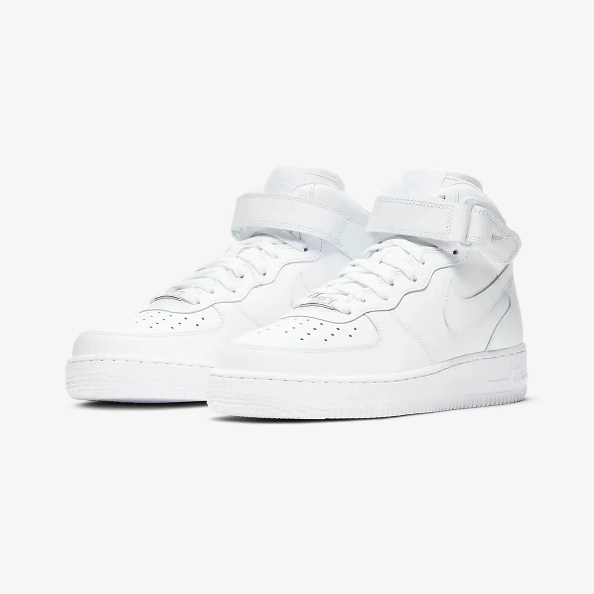 Nike Air Force 1 Mid Triple White Premium Street Sneakers