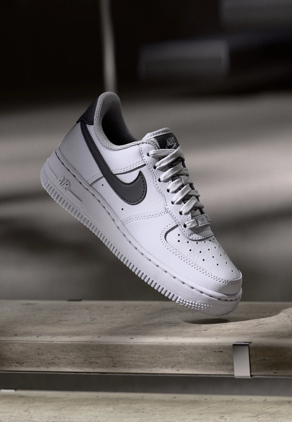 Nike Air Force 1 White Black Swoosh Sneakers