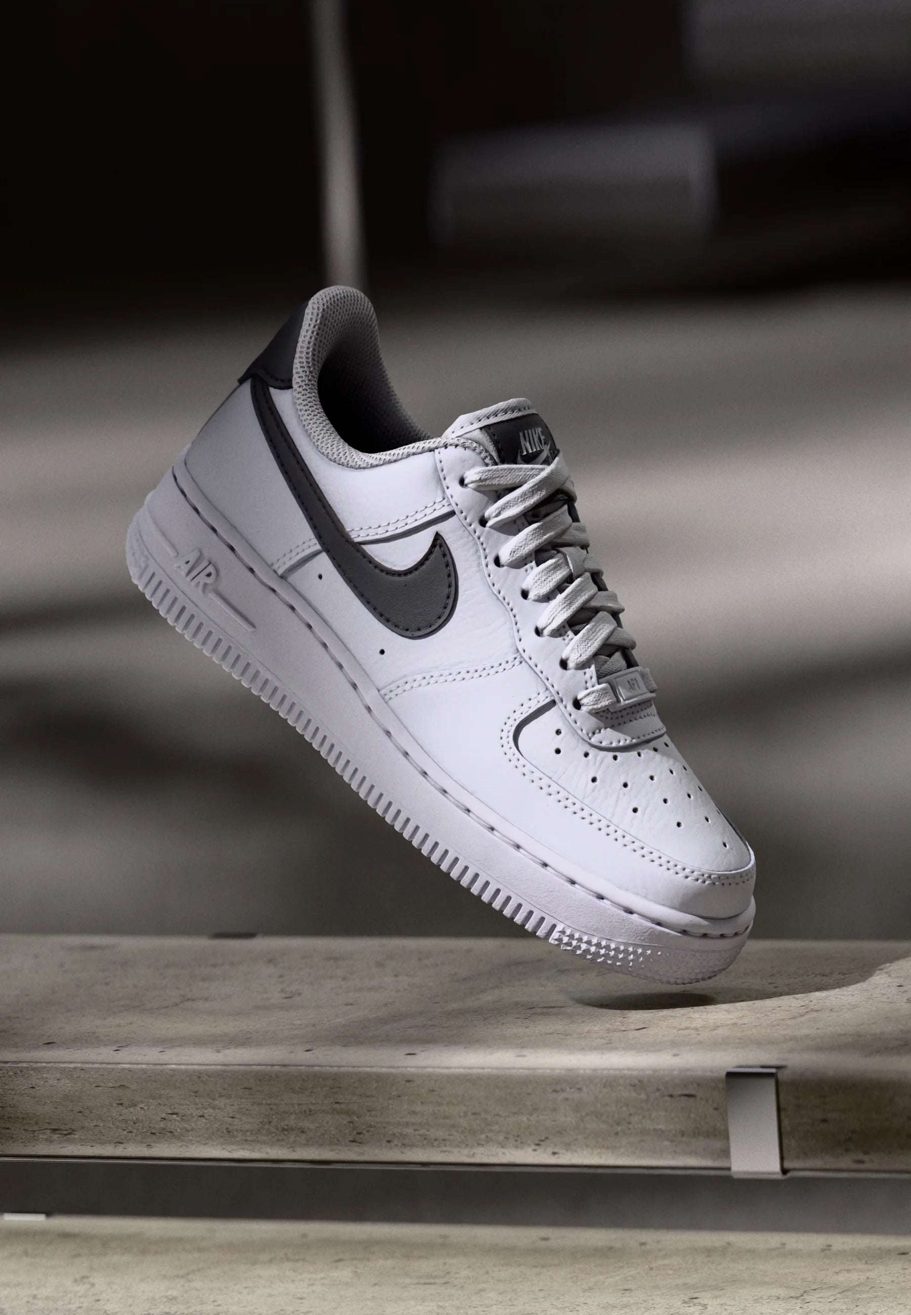 Nike Air Force 1 White Black Swoosh Sneakers
